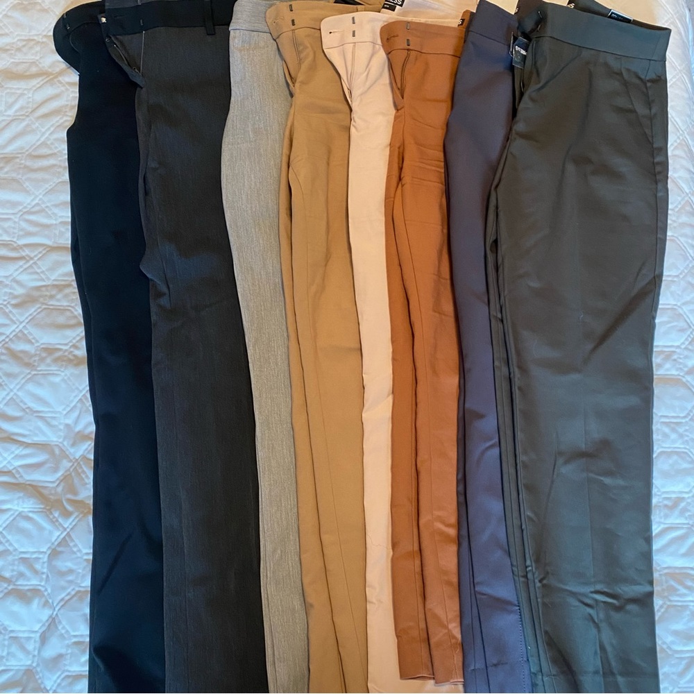 Lot of 8 Express women’s dress work pants size 6R NWT editor columnist